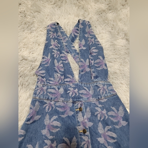 Happy x Nature by Kate Hudson Floral Washed Denim Sleeveless Dress, Size 4 - Picture 6 of 6